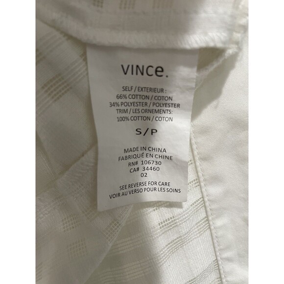 Vince Camuto Sleeveless Ivory White Button Up Cotton Blend Top Size Small - Picture 7 of 9
